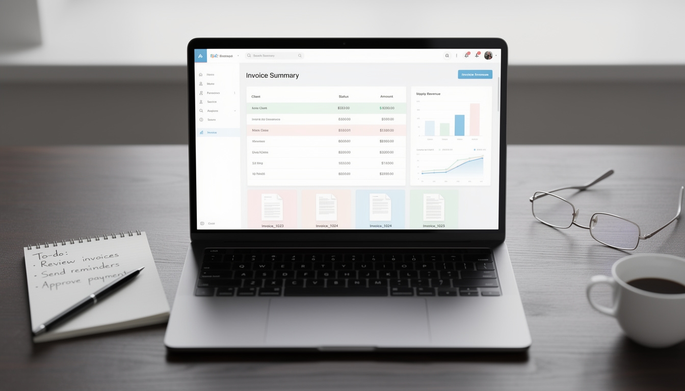 Outils numériques pour la gestion de factures et documents administratifs sur écran d'ordinateur